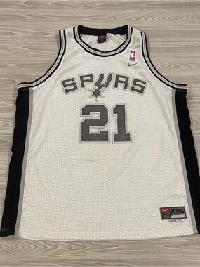 Nike San Antonio Spurs Tim Duncan #21 Authentic Jersey White Men’s Size 2XL